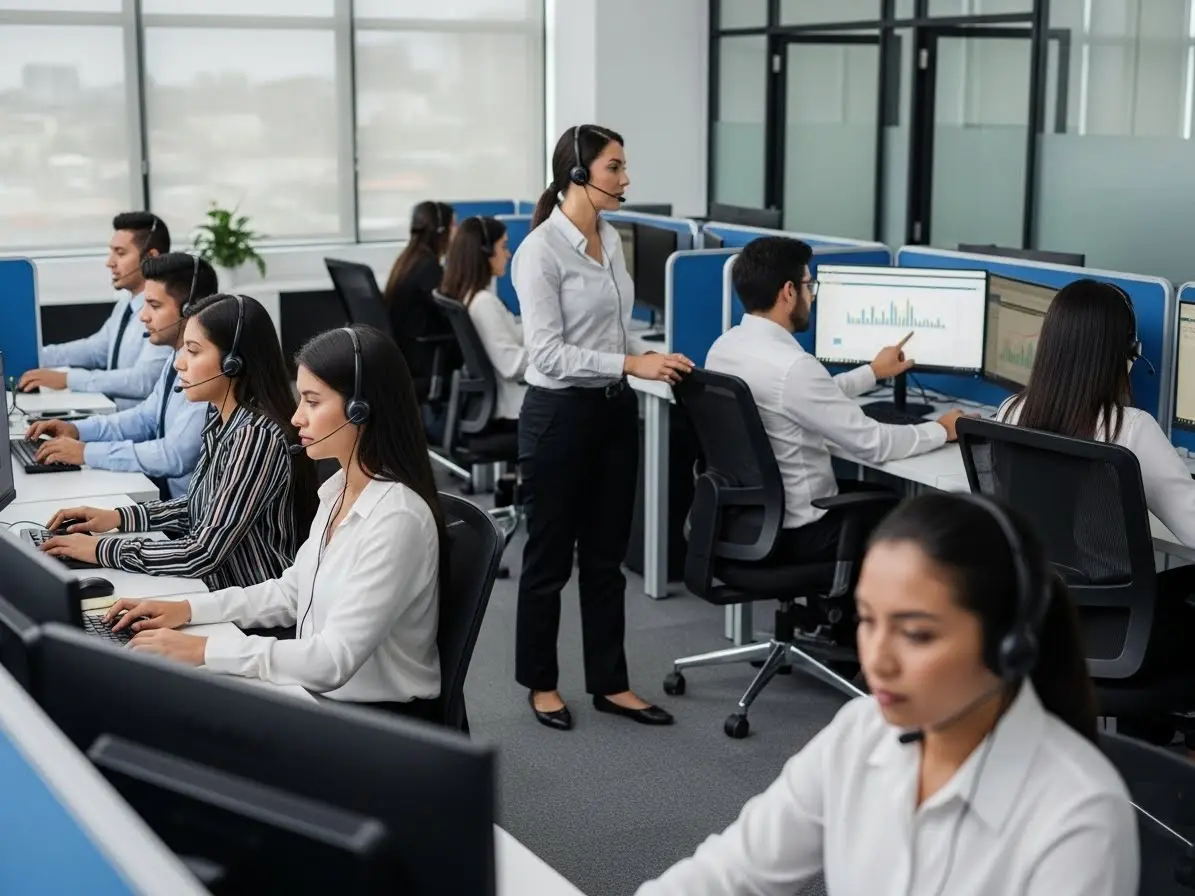 Call centers Guatemala mostrando los puestos más contratados del año como agentes, supervisores y soporte técnico en oficinas modernas.