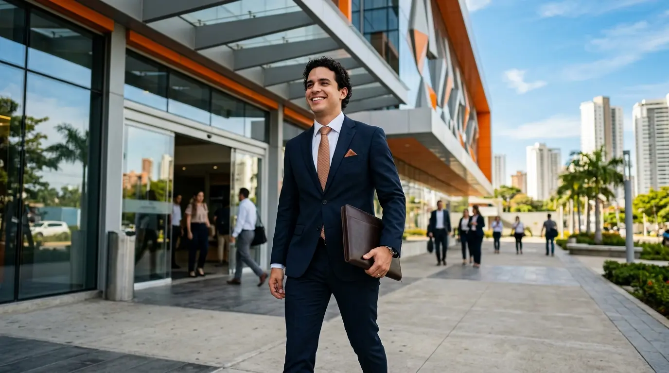 Profesional listo para iniciar su carrera en un call center bilingüe en Barranquilla.