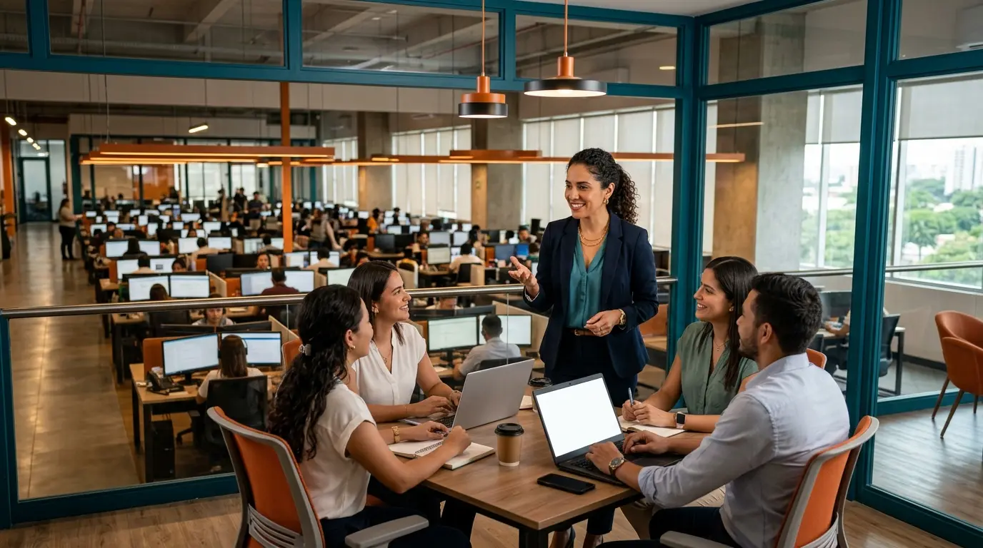 Profesional en un rol de liderazgo dentro de un call center bilingüe Barranquilla